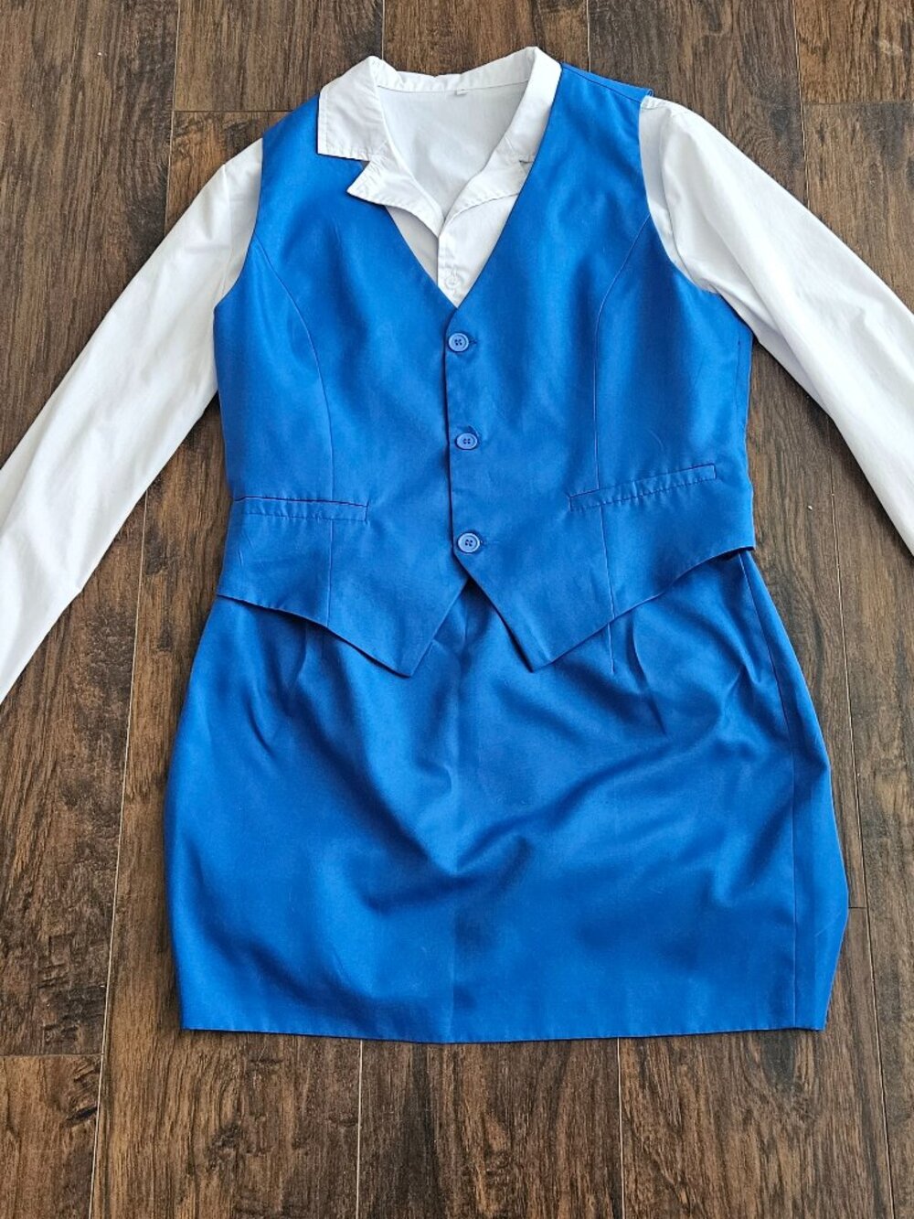 C-ZOFEK Aggretsuko Retsuko Cosplay Costume Blue Office Uniform (Large)